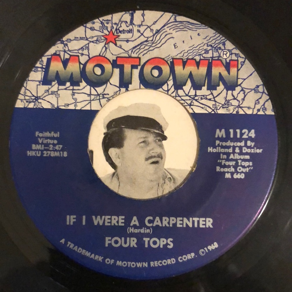 Four Tops Wonderful Baby Vinyl 45 Record '68